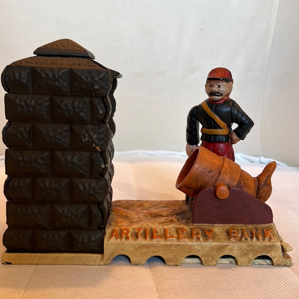 Vintage Artillery Cast Iron bank
